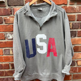 Tricolor USA Grey Quarter Zip