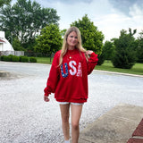 Floral USA Applique Mockneck