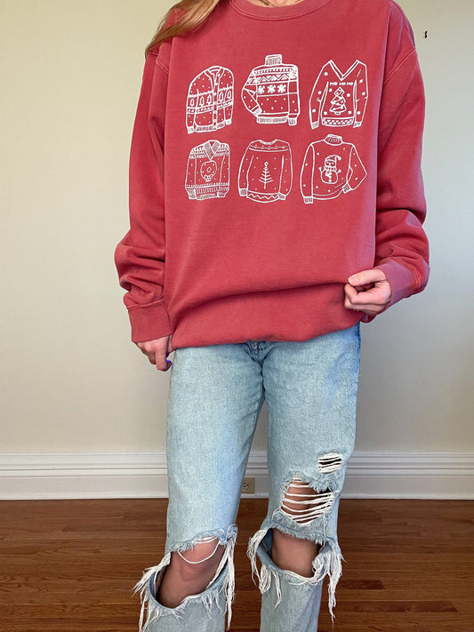 Christmas Sweater Doodle (Tee, Long or Crew)