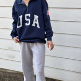 Retro USA Navy 1/4 Zip