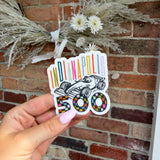 3in Waterproof Colorful 500 Checkered Sticker