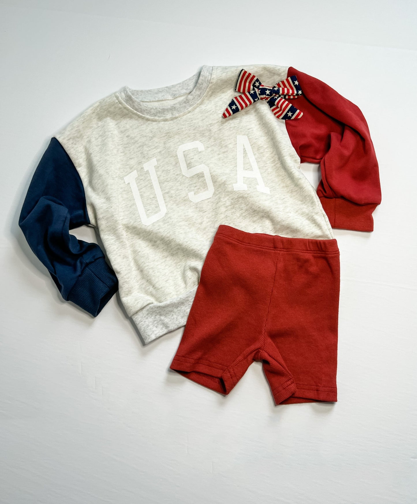 Red & Navy USA Crewneck (or romper)