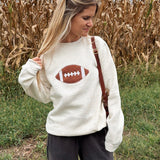 Applique Football Crewneck