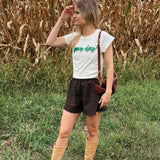 Cream & Green Game Day Baby Tee