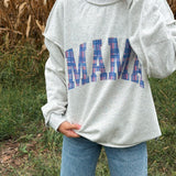 Mama Patchwork Mockneck