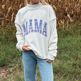 Mama Patchwork Mockneck