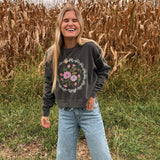 Pepper Dainty Floral Cropped Sweatshirt