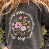 Pepper Dainty Floral Cropped Sweatshirt