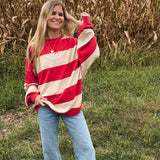 Free People Cherry Classic Stripe Crewneck