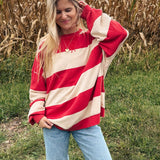 Free People Cherry Classic Stripe Crewneck