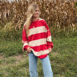 Free People Cherry Classic Stripe Crewneck