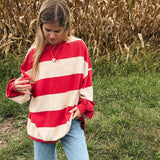 Free People Cherry Classic Stripe Crewneck