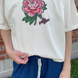 Cropped Peony Ivory Tee