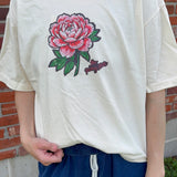 Cropped Peony Ivory Tee