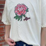 Cropped Peony Ivory Tee