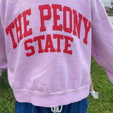 Pink Peony State Cropped Crew