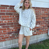 Heather Grey Star All Over Print Shorts
