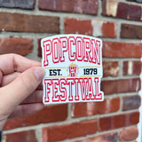 3in Waterproof Popcorn Festival Sticker