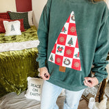 Checkered X-Mas Tree Applique (Tee, Long or Crew)