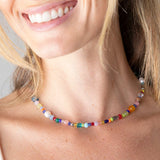 Boho Rainbow Beaded Choker