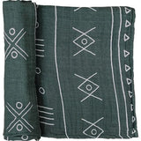 Custom Embroidered Name Boho Baby Muslin Swaddle Blanket // Mudcloth // Floral // You Pick Color