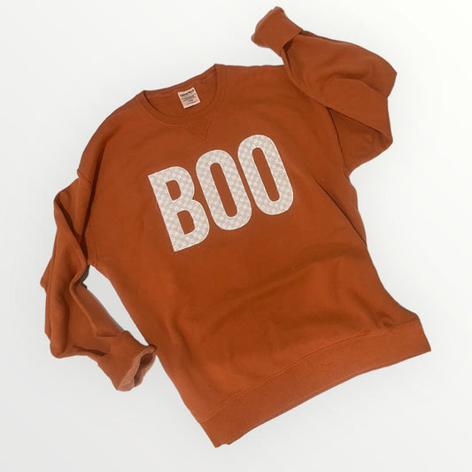 Orange BOO Applique Sweatshirt