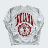 Gray and Red Peony Crewneck