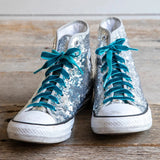 Teal & Floral Shoelaces