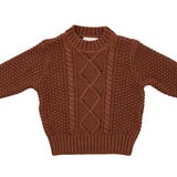Dark Rust Cable Knit Sweater