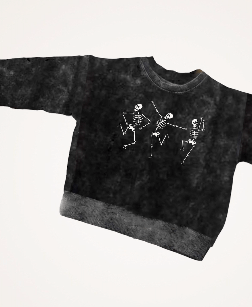 Acid Wash Skeleton Sweatshirt