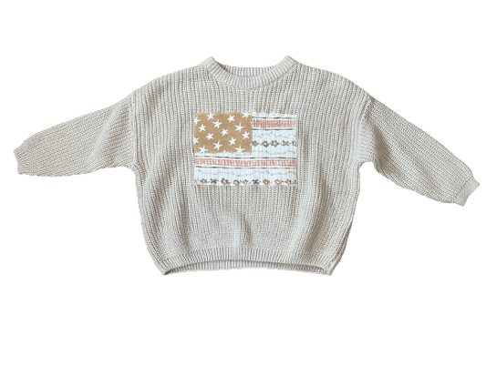 Kids Vintage Floral Stars & Stripes Sweater