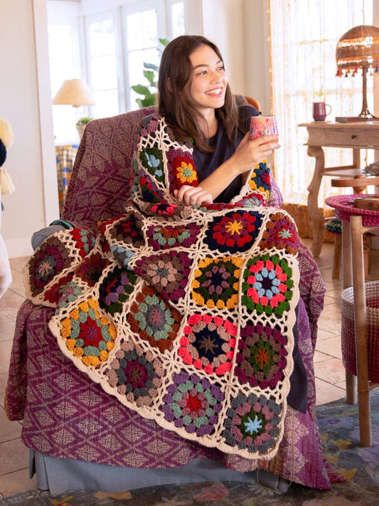 Granny Square Crochet Throw
