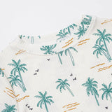 Palm Trees Ribbed Shorts Two Piece Set