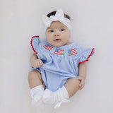 Flag Gingham Bubble Romper