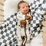 Construction Trucks Ribbed Bamboo Zipper