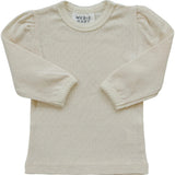 Cream Pointelle Long Sleeve Shirt