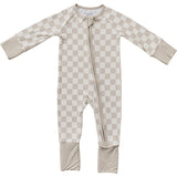 Taupe Checkered Zipper
