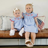 Flag Gingham Bubble Romper