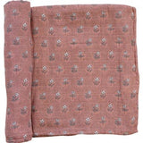 Custom Embroidered Name Boho Baby Muslin Swaddle Blanket // Mudcloth // Floral // You Pick Color