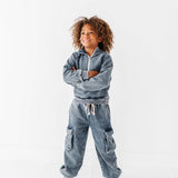 Navy Vintage 1/4th Hoodie-Jogger Set