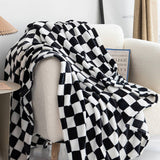 Checkered Print Soft Throw Blanket
