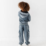 Navy Vintage 1/4th Hoodie-Jogger Set