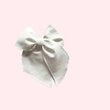 White Dashed Bow