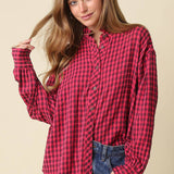 Hayley Gingham Ruffle Blousea