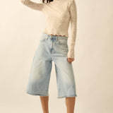Floral Stretch Lace Mock-Neck Thumbhole Top