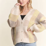 Khaki Colorblock Cardigan