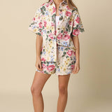 Aisha Floral Pull-On Shorts