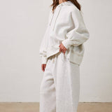 White Melange Hoodie