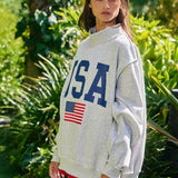 Reversible USA/America Mock Neck Sweatshirt