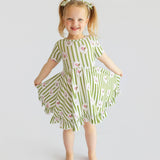 Stripes Ruffle Dress